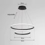 LED лед полилей с регулируема височина 2 Пръстена черно дистанционно, снимка 4