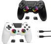 2бр. безжични гейм контролери за PS4/PC с RGB и вибрации, снимка 1