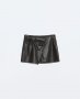 мини кожена пола ZARA с панделка, снимка 2