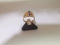 Златен пръстен с лилав аметист , снимка 3