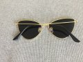 Нови Дамски Слънчеви Очила Модерни Златни Черни Огледални Котешка Форма, снимка 4