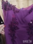 Елегантна лилава рокля с камъни, снимка 2