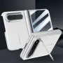 Xiaomi 18 Fold Калъф Кожа и PC, Твърдо Стъкло, Стойка – Черен, Червен и Бял, снимка 3