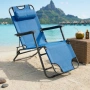 Сгъваем син шезлонг с възглавница - комфорт и релакс, снимка 5
