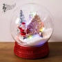 Коледна снежна топка с автоматичен сняг, Дядо Коледа, елен, елхи, LED, снимка 2