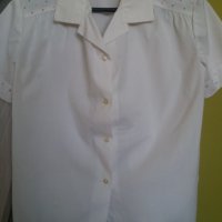 Дамска бяла риза къс ръкав с цветни точки, снимка 6 - Ризи - 37429944