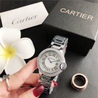 Луксозен дамски ръчен часовник CARTIER. Часовник подарък за жена. Ръчен водоустойчив часовник., снимка 8 - Дамски - 37075456