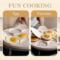 Тиган за палачинки и яйца Bobikuke Smiley Face Pancake Pan,Нов, снимка 4 - Съдове за готвене - 42755012