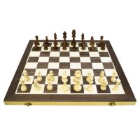 Комплект 3 в 1 класически настолни игри - шах, дама и табла, с интарзия от иглолистна дървесина. , снимка 1 - Шах и табла - 36625976