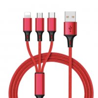 1227 USB кабел с 3 накрайника, снимка 3 - USB кабели - 37448642