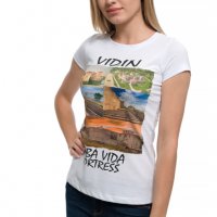 Нова дамска тениска с дигитален печат крепостта "Баба Вида", гр. Видин, снимка 6 - Тениски - 29964825