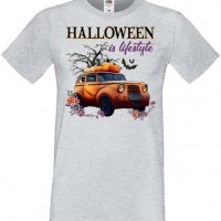 Мъжка тениска Halloween is Lifestyle,Halloween,Хелоуин,Празник,Забавление,Изненада,Обичаи,, снимка 4 - Тениски - 38135403