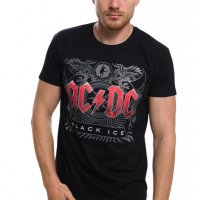 Нова мъжка тениска с дигитален печат на музикалната група AC/DC - Black Ice, снимка 3 - Тениски - 28337446