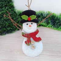 3386 Коледна фигура за окачване Снежко, 18 см, снимка 2 - Декорация за дома - 39086388