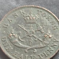 Рядка монета половин пени 1850г. Горна Канада уникат за КОЛЕКЦИОНЕРИ 30404, снимка 5 - Нумизматика и бонистика - 42686038
