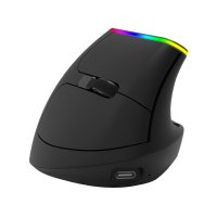 Мишка Безжична и USB Delux M618DB Вертикална 4000dpi 6btns RGB Подсветка, снимка 1 - Клавиатури и мишки - 39065490