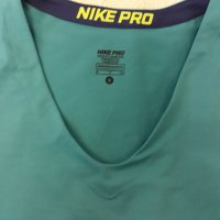 NIKE- спортна тениска с къс ръкав , еластична, маркова, тюркоаз с диагонален надпис, снимка 5 - Спортни екипи - 37258175