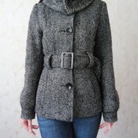 H&M дамско вълнено палто-яке с колан на талията р-р S (EU 36) , снимка 3 - Якета - 42879419