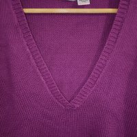 Пуловер за момичета в лилаво с V-образно деколте на LA REDOUTE teens ръст 156/158 см. цена 43 лв. , снимка 2 - Детски пуловери и жилетки - 42652978
