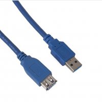 Кабел USB3.0 Мъжко към Женско 1.8m Син VCom SS001301 Cable USB - USB M/F, снимка 1 - Кабели и адаптери - 34333339
