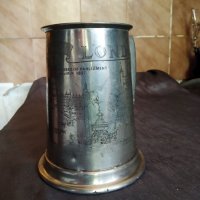 стара метална халба с декорация лондон, снимка 1 - Антикварни и старинни предмети - 29301899