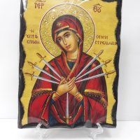 Голяма икона на Пресвета Майка Богородица Закрилница - Модел Д- ръчна изработка, снимка 5 - Икони - 37639976