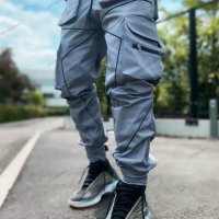 Мъжки модни широки прави карго панталони с много джобове, 4цвята , снимка 6 - Панталони - 39943925