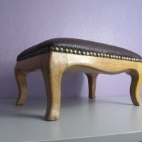 стар дървен стол за релакс-табуретка за подагра, снимка 1 - Антикварни и старинни предмети - 40649398