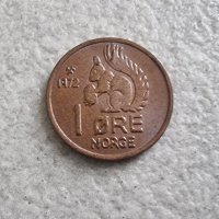 Монета. Норвегия. 1 оре. 1972 година. Рядка., снимка 1 - Нумизматика и бонистика - 42314982