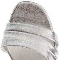 УНИКАЛНИ сребристи сандали на широк ток, снимка 6 - Дамски елегантни обувки - 39945848