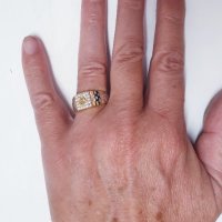 Златни плътни мъжки пръстени-14 К, снимка 12 - Пръстени - 38309178