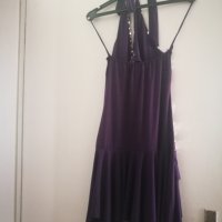 Официална лилава рокля с пайети, размер S-M. За танцови събития или като реквизит, снимка 3 - Рокли - 29335822