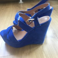 Сини сандали Shoe Art от естествен велур, снимка 3 - Сандали - 22356227