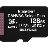 ФЛАШ КАРТА SD MICRO 128GB KINGSTON SDCS2/128GB, MicroSDXC, 128GB Canvas Select Plus 100R A1 C10 Card, снимка 2 - Друга електроника - 30633883
