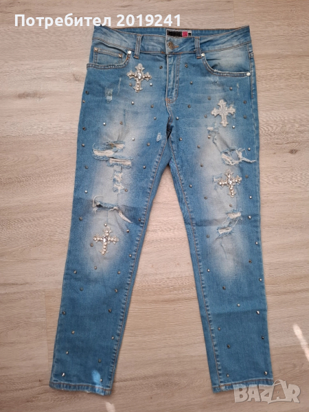 Дънки Raw с камъни, снимка 1