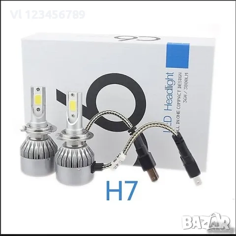LED Диодни Крушки H1, H7 -72W цена за комплект 2бр, снимка 1