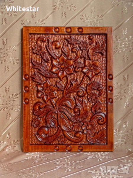 Дърворезба пано "Летни цветове", снимка 1