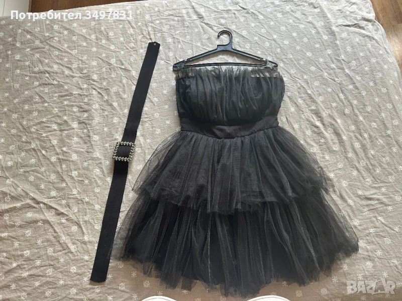 Официална рокля-черен тюл, снимка 1