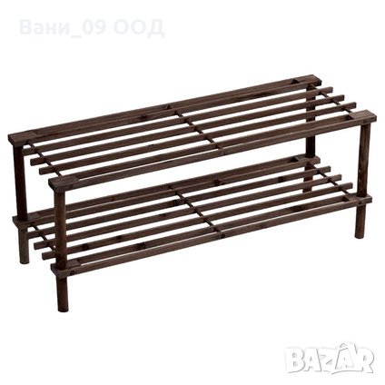 Дървена поставка за обувки на 2 нива, снимка 1