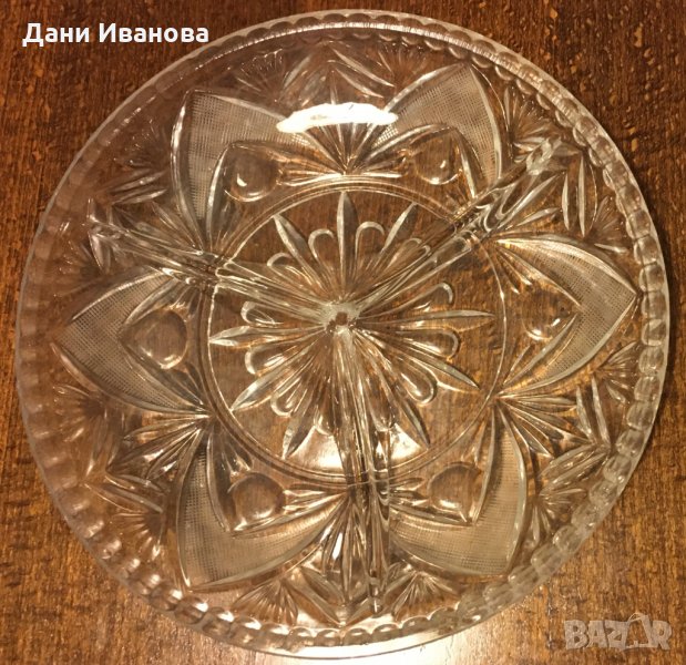 Кристална кръгла ордьовърна чиния, снимка 1