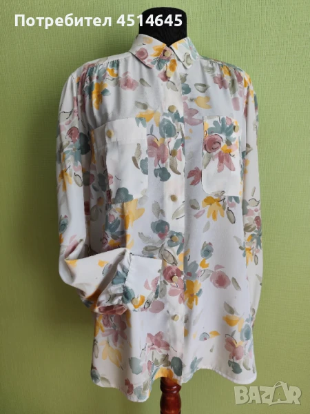 Елегантна дамска блуза с флорални мотиви , снимка 1