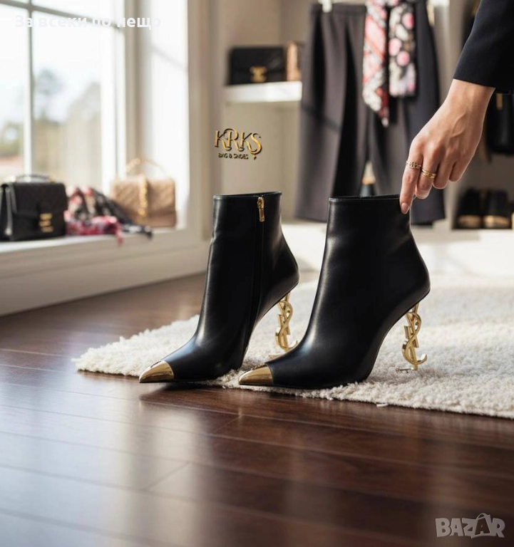 Yves Saint Laurent Дамски Боти На Ток С Метален Детайл Код SK294, снимка 1
