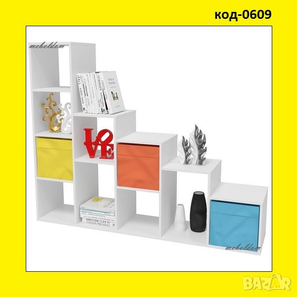 Стълбовидна етажерка двулицева с 10 разделения(код-0609), снимка 1