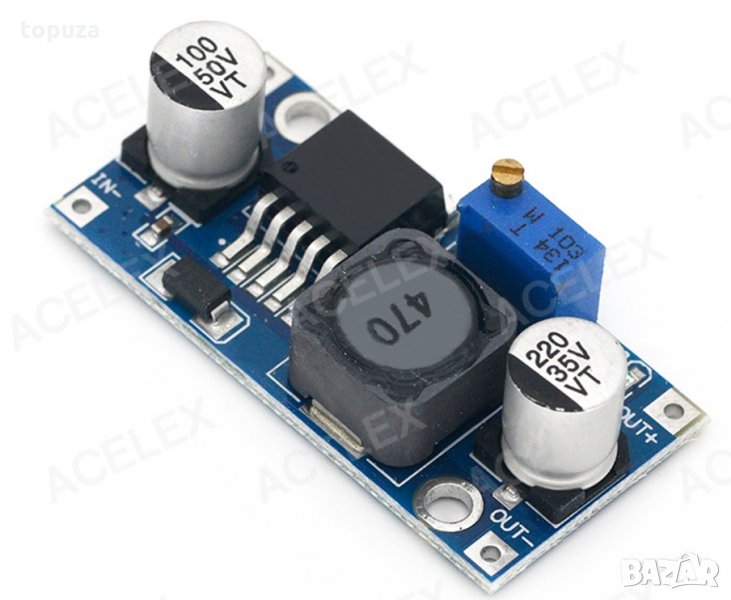 DC - DC понижаващ модул с LM2596 3.0-40V към 1.5-35V /3A (3A) 24V 12V 5V 3V, снимка 1