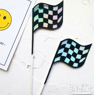 2 бр флагчета флаг знаме Рали картонени топери топер украса декор за торта, снимка 1
