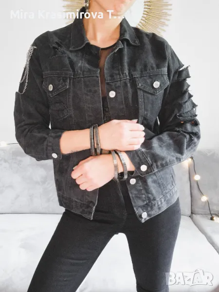 Оригинално винтидж яке Diesel с хендмейд акценти + хендмейд обеци и гривни, снимка 1