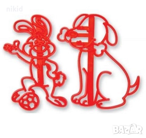 Заек Куче пластмасова форма форми сет щампа печат печати резец резци декор торта фондан, снимка 1