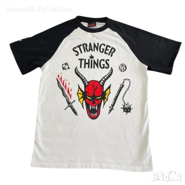 Мъжка тениска Karl Kani x Stranger Things с изображение на демон, памучна, размер M, снимка 1