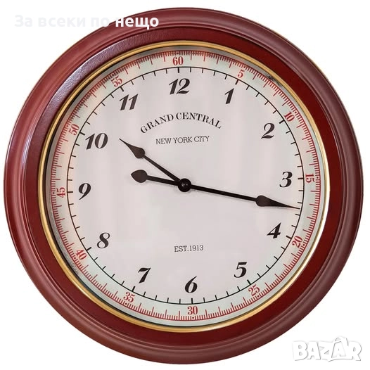 Часовник с червена рамка, 41*41*8,5 см Код P1101, снимка 1