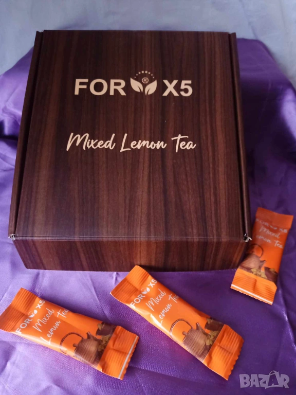 Билкова детоксираща напитка For X5 Lemon Tea 30 сашета, чай за отслабване, снимка 1